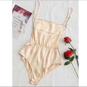 Tops - Champagne satin bodysuit Tops - Champagne satin bodysuit